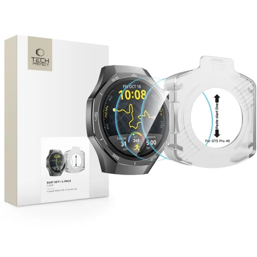 Edzett üveg Tech-protect Easy Set+ 2-csomag Huawei Watch GT 5 Pro (46 mm) Átlátszó üvegfólia - 1