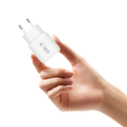 Tech-Protect NCA45W-GAN 2-portos hálózati töltő Pd 45W / Qc3.0 Fehér - 5