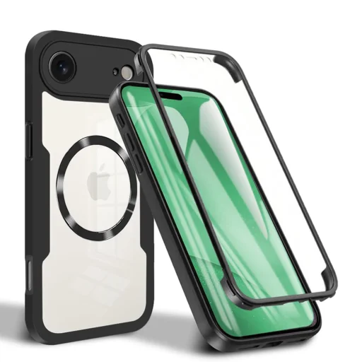  iPhone 17 Air Fekete Techsuit - ColorVerse 360 MagSafe Sorozat + Képernyővédő tok - 1