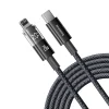 Baseus - Data Cable Display 2 (P10382703121-00) - Gyors töltés, Type-C - Lightning, Digitális kijelző, 20W, 1m - Kozmikus Fekete thumbnail
