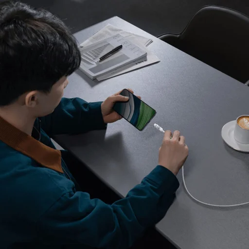 Baseus - Gem adatkábel (P10373002211-00) - USB típusú Type-C, Szupergyors töltés 100W, 1m - Holdfehér - 5