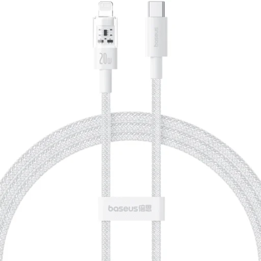 Baseus - Gem adatkábel (P10373001211-00) - USB-C - Lightning, Gyors töltés 20W, 1m - Holdfehér - 1