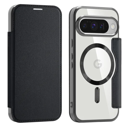 Google Pixel 10 / 10 Pro - Techsuit SmartMag Könyvtok - Fekete tok - 2