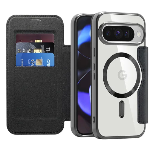 Google Pixel 10 / 10 Pro - Techsuit SmartMag Könyvtok - Fekete tok - 1