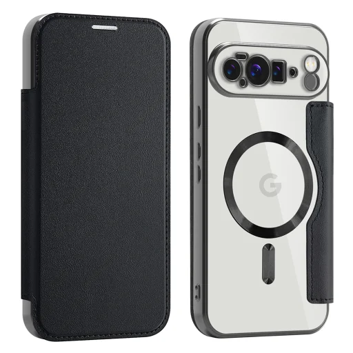 Google Pixel 10 Pro XL - Techsuit - SmartMag könyv tok - Fekete - 2