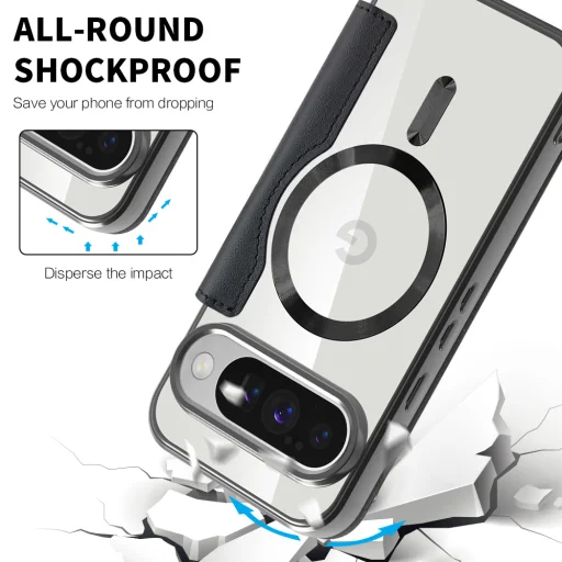 Google Pixel 10 Pro XL - Techsuit - SmartMag könyv tok - Fekete - 4