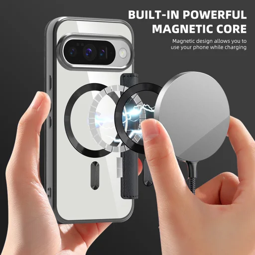 Google Pixel 10 Pro XL - Techsuit - SmartMag könyv tok - Fekete - 6