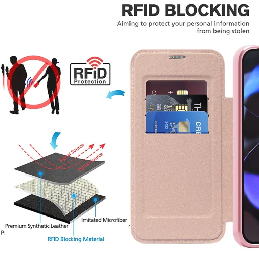 Google Pixel 10 / 10 Pro - SmartMag Book tok - Pink - Techsuit. - 5