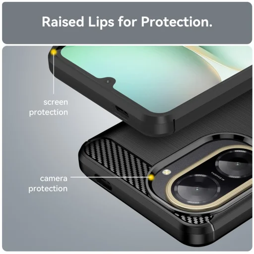 Xiaomi Redmi A5 4G (Regionális) - Techsuit - Karbonszálas szilikon tok - Fekete. - 3