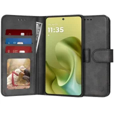 Motorola Moto G86 - Napló Fekete Techsuit tok