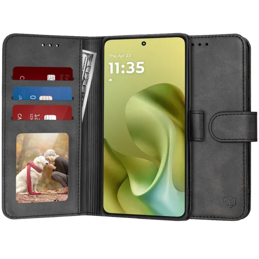 Motorola Moto G86 - Napló Fekete Techsuit tok - 1