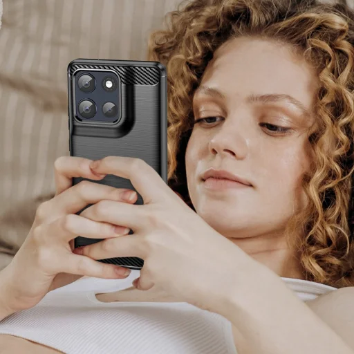 Motorola Moto G86 - Techsuit - Carbon Silicone - Fekete tok - 9