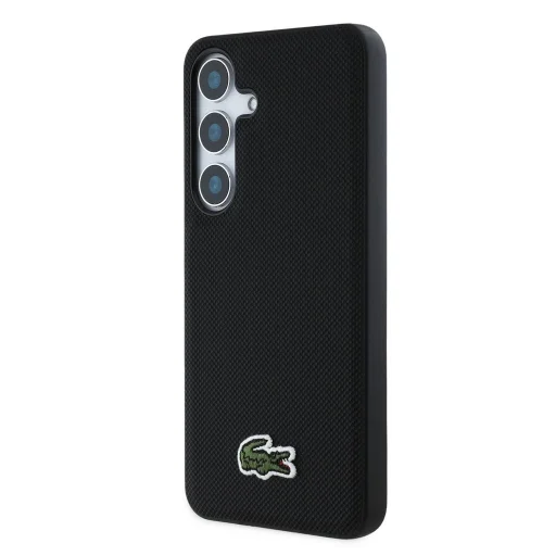  Samsung Galaxy S25 Fekete Lacoste Iconic Petit Pique Szövött Logós MagSafe tok - 2