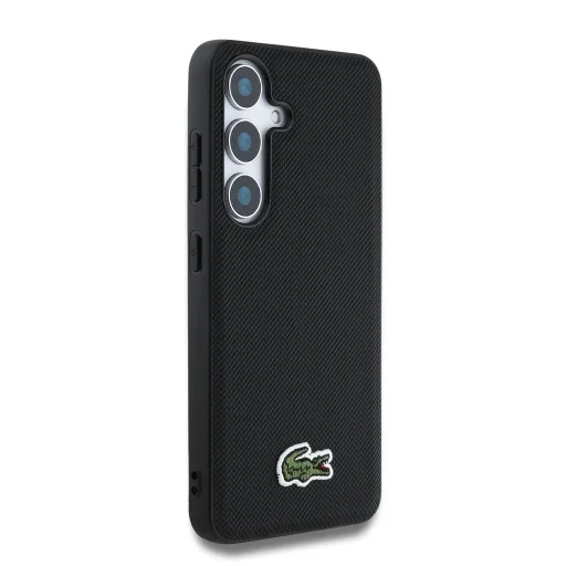  Samsung Galaxy S25 Fekete Lacoste Iconic Petit Pique Szövött Logós MagSafe tok - 4
