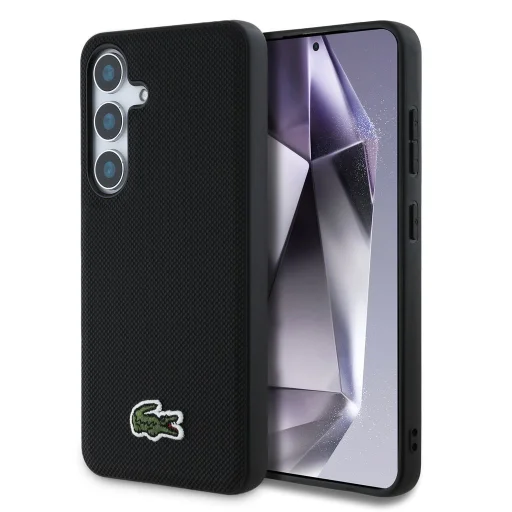  Samsung Galaxy S25 Fekete Lacoste Iconic Petit Pique Szövött Logós MagSafe tok - 1