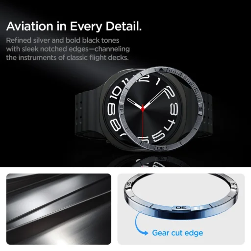 Spigen Bezel Tune Pilot Samsung Galaxy Watch 8 (44 mm) Ezüst - 11