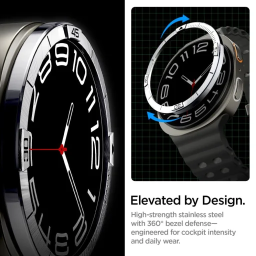Spigen Bezel Tune Pilot Samsung Galaxy Watch 8 (44 mm) Ezüst - 12