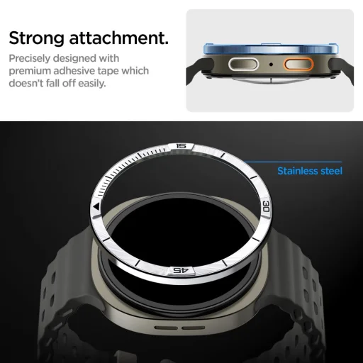 Spigen Bezel Tune Pilot Samsung Galaxy Watch 8 (44 mm) Ezüst - 14