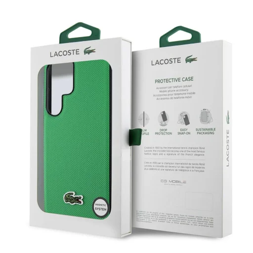  Samsung Galaxy S25 Ultra Zöld Lacoste Iconic Petit Pique Hímzett Logós MagSafe tok - 7