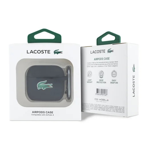 AirPods 4 fekete Lacoste Liquid Silicone Croc Logó tok - 3