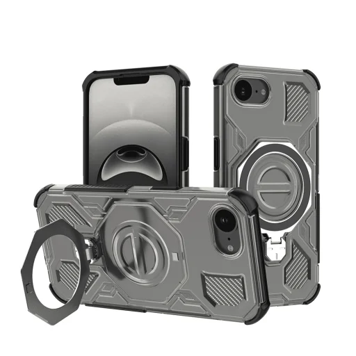 iPhone 16e - Techsuit - Carbon Shield PRO - Füstfekete tok - 1