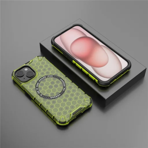  Honor 400 Lite Lime Zöld Techsuit HoneyComb Shield MagSafe kompatibilis tok - 5