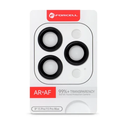 Forcell Premium kamera lencsevédő üvegfólia - iPhone 15 Pro / 15 Pro Max Fekete Titán - 4