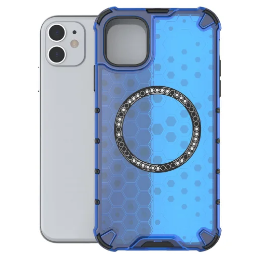 iPhone 11-hez való Techsuit - HoneyComb Shield MagSafe tok - Kék - 2