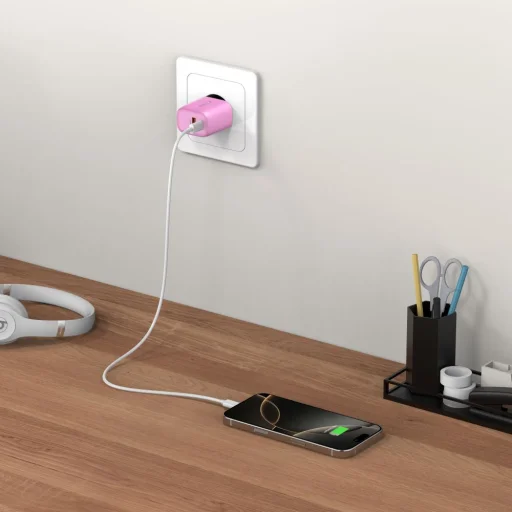 Tech-protect Nca30 2-port hálózati töltő Pd 30w / Qc3.0 Baba rózsaszín - 6