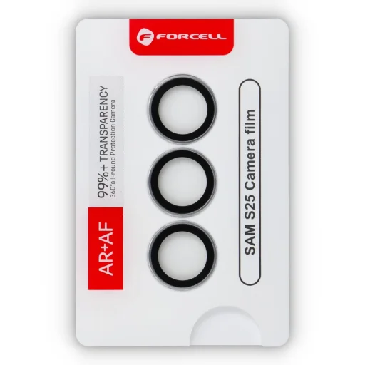 Forcell Premium Edzett Üveg Kameralencsékre - Samsung Galaxy S25 Ezüst Árnyalat üvegfólia - 4