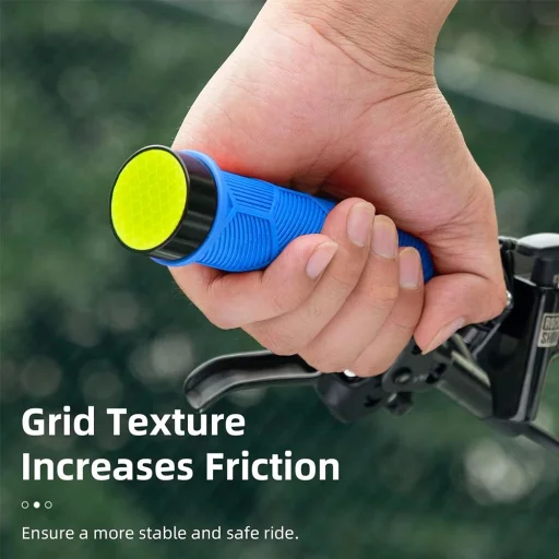 Rockbros 40720007003 kerékpár markolatok reflektorral - kék - 2