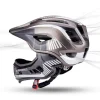 Gyermek kerékpáros sisak Rockbros TT-32SBTG-S levehető állvédővel, S méret - szürke thumbnail