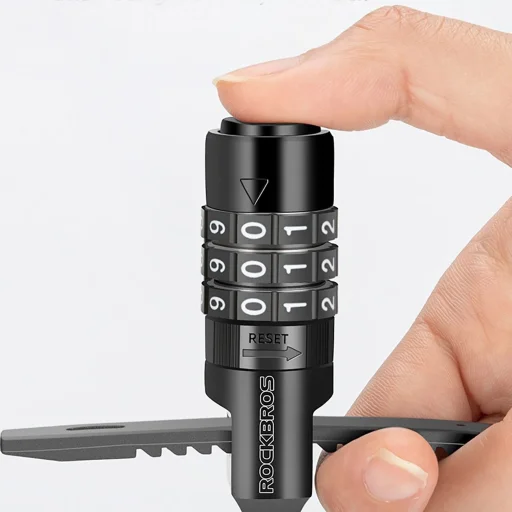 Rockbros 3240001001 biciklizár kombinációs - fekete - 8