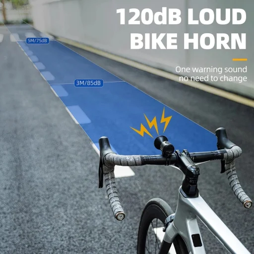 Rockbros 34210002001 elektronikus kerékpáros csengő - fekete - 4