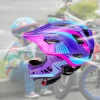 Rockbros TT-32SBPP-M gyerek kerékpáros sisak levehető állvédővel, M méret - lila-rózsaszín - 6