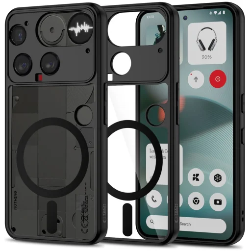 Tech-protect Magmat Magsafe Nothing Phone 3 Fekete/átlátszó tok - 1