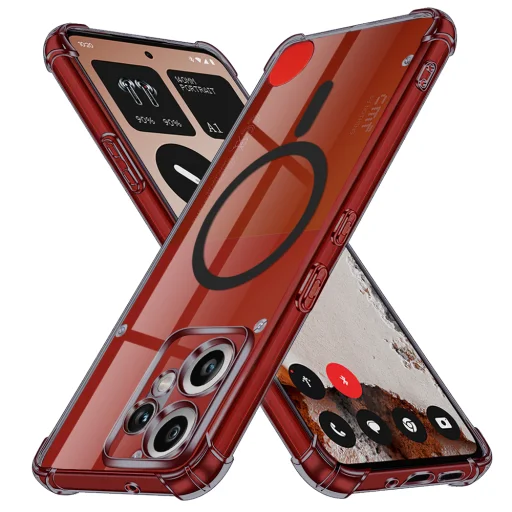  Ütésálló átlátszó szilikon MagSafe tok - Techsuit - Nothing CMF Phone 2 Pro - Füstfekete - 1