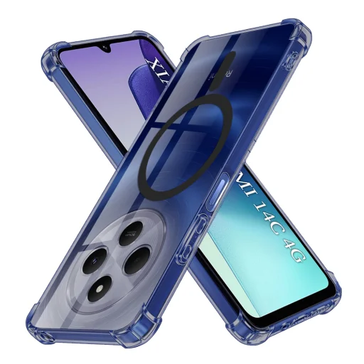  Xiaomi Redmi 14C / Poco C75 - Techsuit - Ütésálló Átlátszó Szilikon MagSafe Tok - Füstfekete. tok - 1