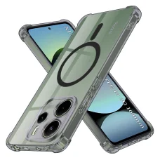  Xiaomi Redmi Note 14 4G (Regional) - Techsuit ütésálló átlátszó szilikon tok MagSafe - Füstfekete