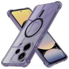  Xiaomi Redmi Note 14 4G (Standard) - Techsuit - Ütésálló Átlátszó Szilikon MagSafe Tok - Füst Fekete tok