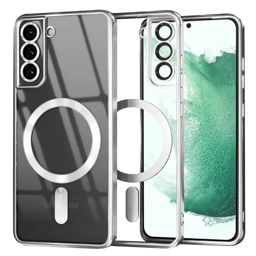 Samsung Galaxy S22 Plus 5G - Techsuit Luxus Kristály MagSafe - Ezüst tok - 1