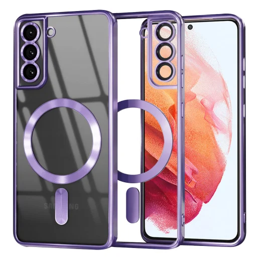 Samsung Galaxy S21 5G - MagSafe Luxus Kristály Tok - Világos Lila - Techsuit. tok - 1