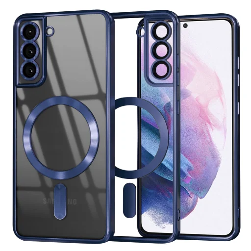 Techsuit - Samsung Galaxy S21 Plus 5G - Luxus Kristály MagSafe - Mélykék tok - 1