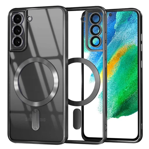 Samsung Galaxy S21 FE 5G Luxus Kristály MagSafe Tok - Fekete (Techsuit) tok - 1