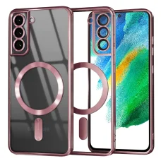 Luxus Kristály MagSafe Techsuit - Samsung Galaxy S21 FE 5G - Rózsaszín tok