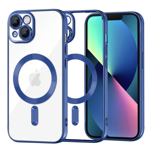 iPhone 13 - Techsuit - Luxus Kristály MagSafe - Mélykék tok - 1