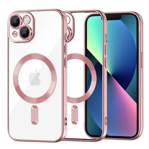 iPhone 13 - Techsuit - Luxus kristály MagSafe tok - Rózsaszín - 1