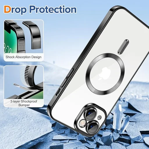 iPhone 14 - Techsuit - Luxus Kristály MagSafe - Fekete tok - 5