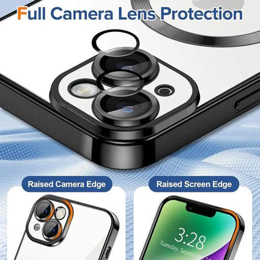 iPhone 14 - Techsuit - Luxus Kristály MagSafe - Fekete tok - 7