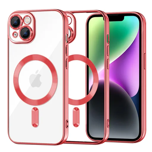 iPhone 14 - Techsuit - Luxus Kristály MagSafe - Piros. tok - 1